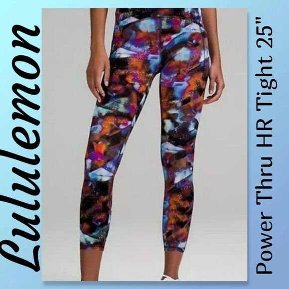 NWOT Lululemon Power Thru HR Tight 25" Hyper Drift Multi - Picture 1 of 8
